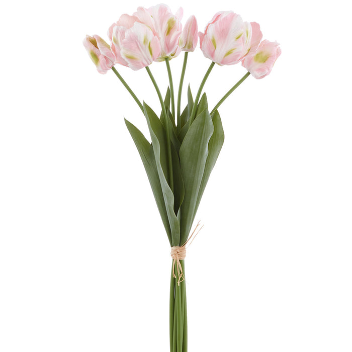 24" Real Touch Parrot Tulip Silk Flower Stem Bundle -Pink (Pack of 6) - FST195-PK