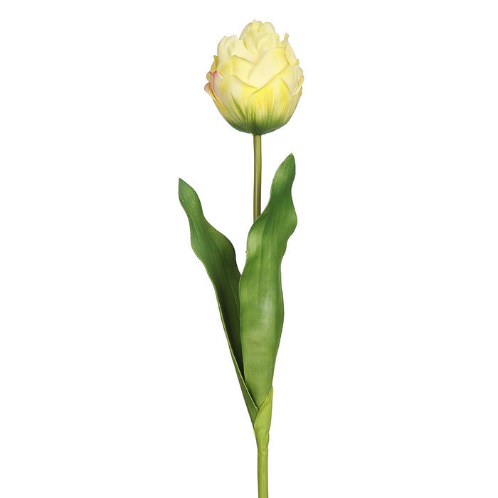 23" Real Touch Artichoke Tulip Silk Flower Stem -Yellow (pack of 12) - FST230-YE
