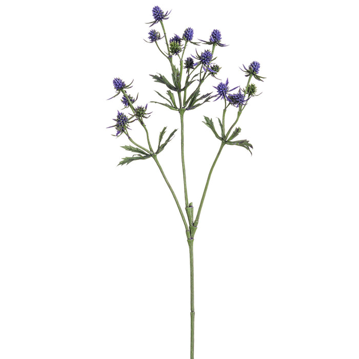 25" Artificial Thistle Flower Stem -Purple/Green (pack of 12) - FST233-PU/GR