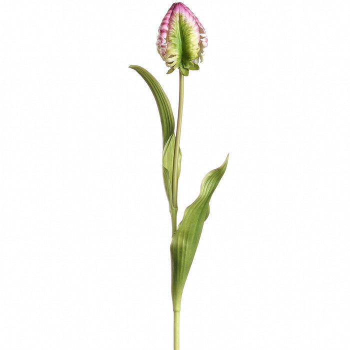 20.5" Real Touch Tulip Bud Silk Flower Stem -Purple/Green (Pack of 12) - FST245-PU/GR