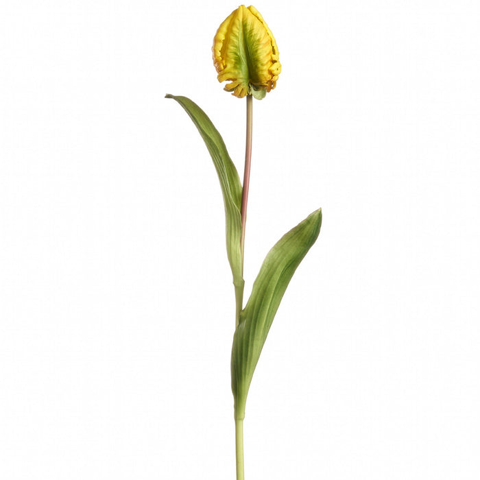 20.5" Real Touch Tulip Bud Silk Flower Stem -Yellow (Pack of 12) - FST245-YE