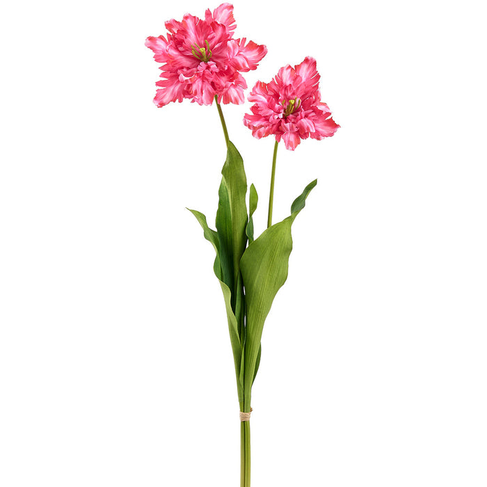 30.5" Parrot Tulip Silk Flower Stem Bundle -Cerise (Pack of 12) - FST356-CE