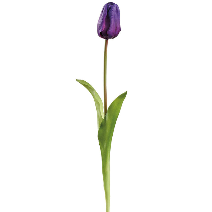 19" Real Touch Tulip Silk Flower Stem -Purple (Pack of 12) - FST433-PU