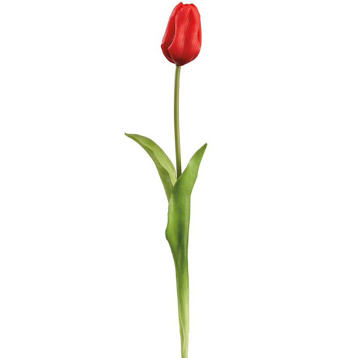 19" Real Touch Tulip Silk Flower Stem -Red (Pack of 12) - FST433-RE