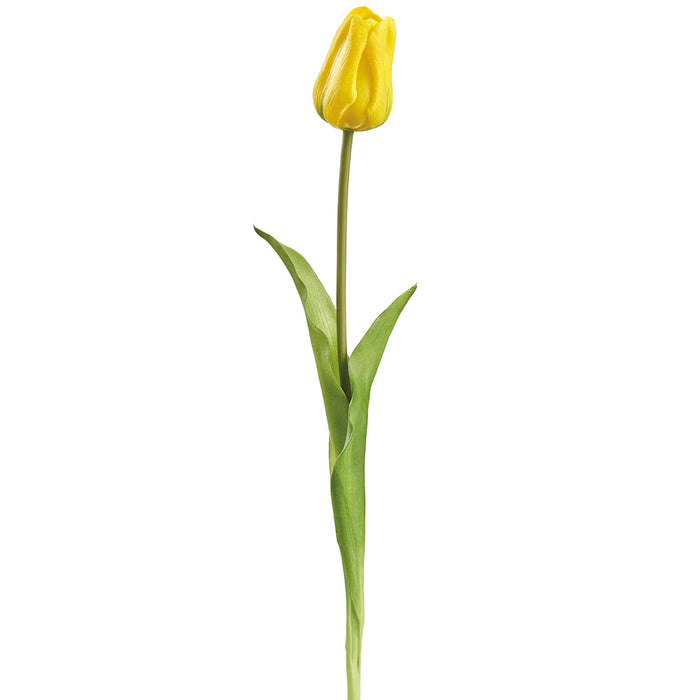 19" Real Touch Tulip Silk Flower Stem -Yellow (Pack of 12) - FST433-YE