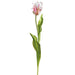 20" Real Touch Tulip Silk Flower Stem -White/Boysenberry (Pack of 12) - FST434-WH/BB