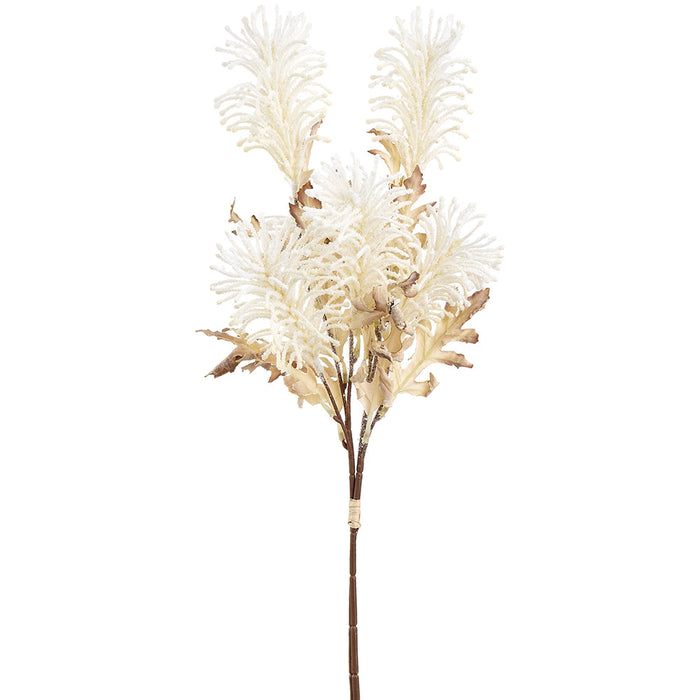 24" Wild Thistle Artificial Flower Stem Bundle -Cream (Pack of 12) - FST440-CR