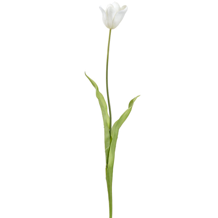 28" Tulip Silk Flower Stem -White (Pack of 12) - FST503-WH