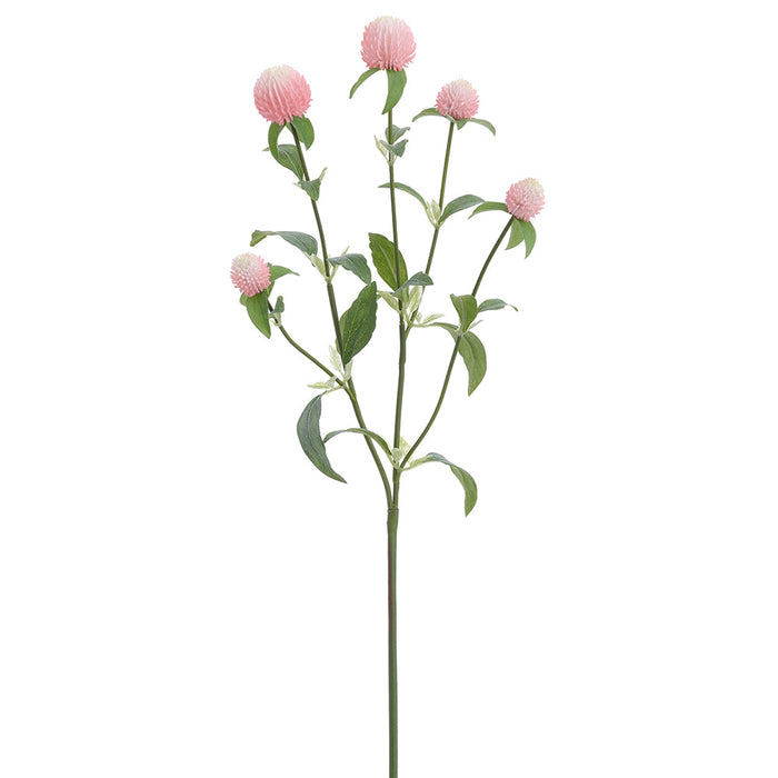 25.5" Globe Thistle Silk Flower Stem -Pink (Pack of 12) - FST515-PK