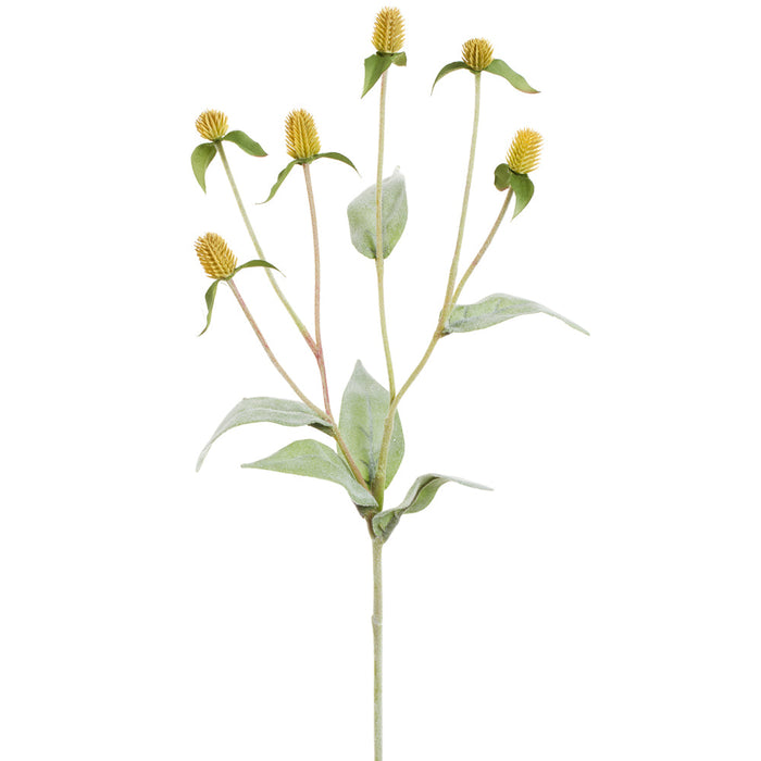 22.5" Thistle Silk Flower Stem -Yellow (Pack of 12) - FST532-YE