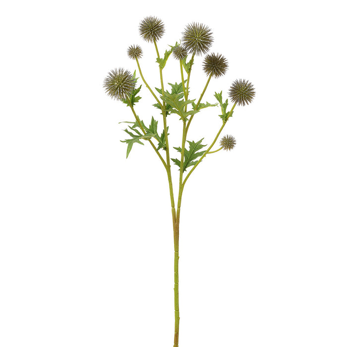 28" Artificial Globe Thistle Flower Stem -Gray/Green (Pack of 12) - FST602-LV/GR