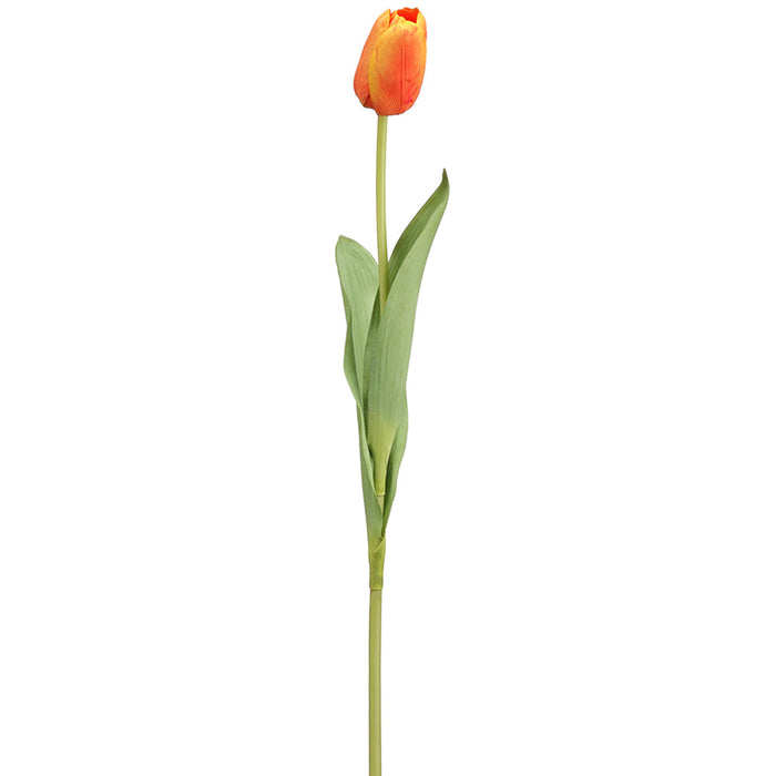26" Tulip Bud Silk Flower Stem -Orange (pack of 12) - FST660-OR