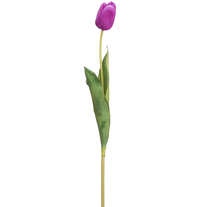 26" Tulip Bud Silk Flower Stem -Purple (pack of 12) - FST660-PU