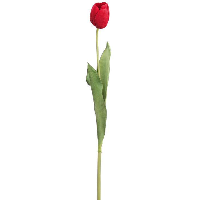26" Tulip Bud Silk Flower Stem -Red (pack of 12) - FST660-RE