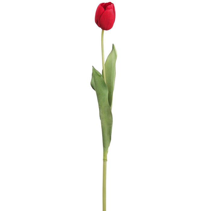 26" Tulip Bud Silk Flower Stem -Red (Pack of 12) - FST660-RE