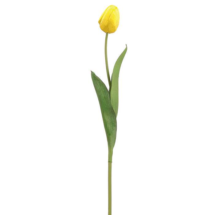 26" Tulip Bud Silk Flower Stem -Yellow (Pack of 12) - FST660-YE