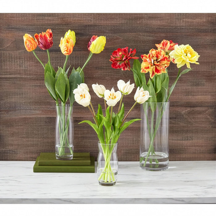 25" Silk Parrot Tulip Flower Stem -Yellow (Pack of 12) - FST718-YE