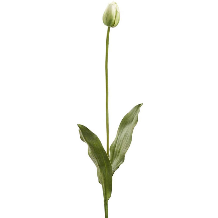 38" Tulip Silk Flower Bud Stem -Cream/Green (Pack of 12) - FST757-CR/GR