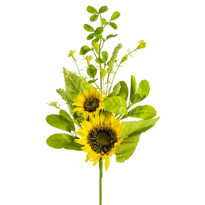 24" Silk Sunflower & Wildflower Flower Stem -Yellow (Pack of 12) - FSX188-YE