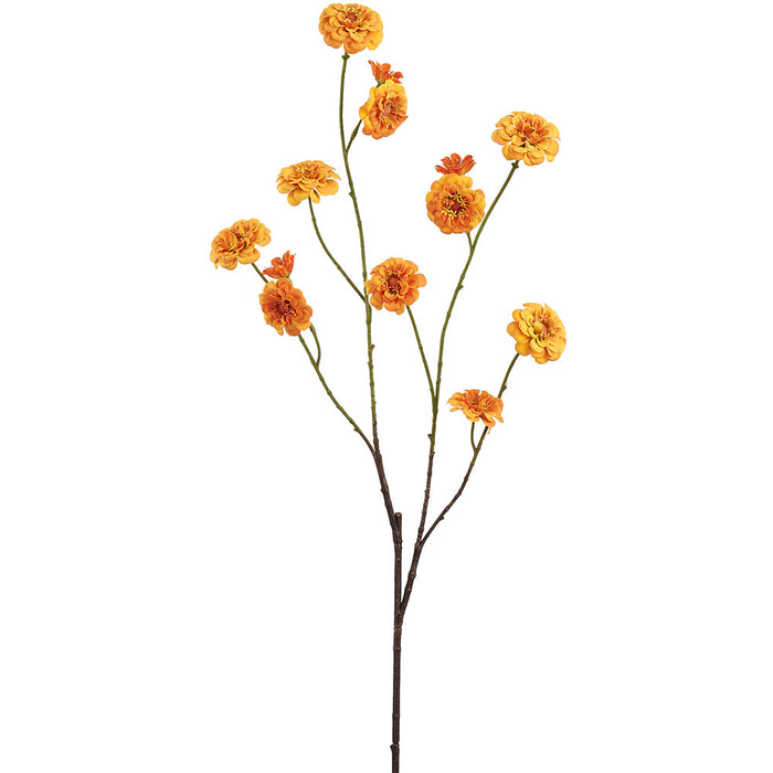 43" Zinnia Silk Flower Stem -Orange (Pack of 12) - FSZ872-OR
