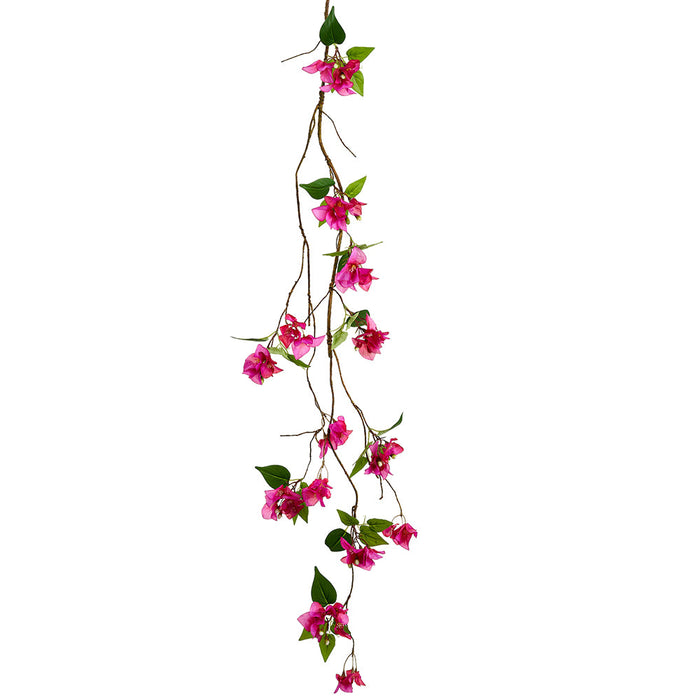 51" Hanging Bougainvillea Silk Flower Vine Stem -Orchid (Pack of 6) - FVB074-OC
