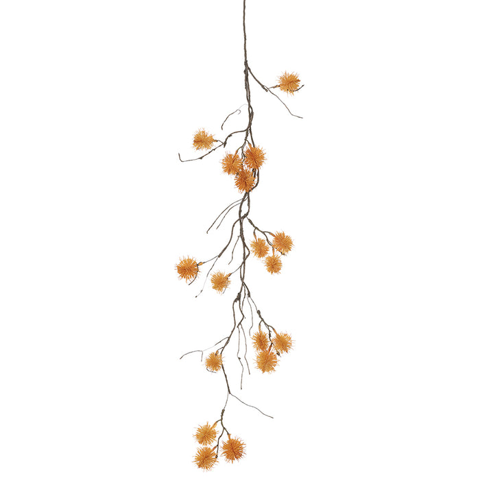 34" Hanging Artificial Globe Thistle Vine Stem -Mustard (Pack of 12) - FVT271-MD