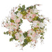 24" Amaryllis, Queen Anne's Lace & Eucalyptus Leaf Silk Flower Wreath -Coral/Green (Pack of 2) - FWA825-CO/GR