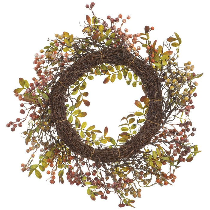 24" Berry Artificial Wreath -Mixed Colors - FWB002-MX