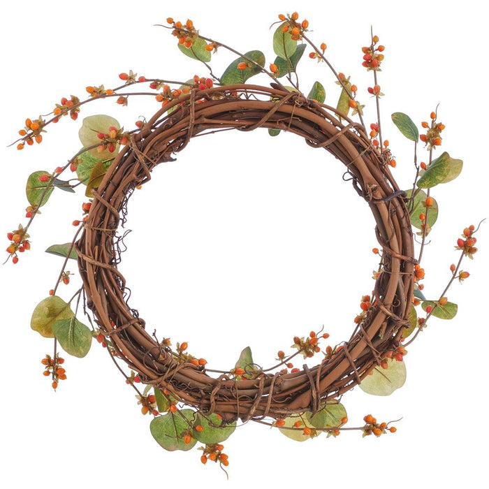 22" Bittersweet Berry Artificial Wreath -Orange - FWB003-OR