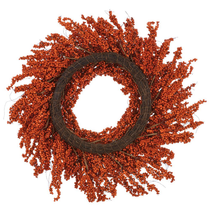 31" Berry Artificial Wreath -2 Tone Orange (Pack of 2) - FWB004-OR/TT