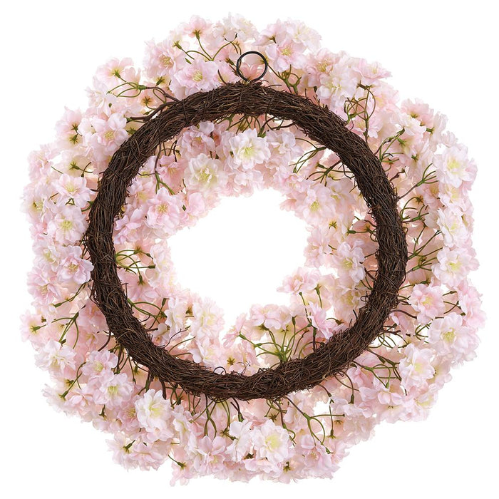 24" Cherry Blossom Silk Flower Wreath -Blush (Pack of 2) - FWB006-BS