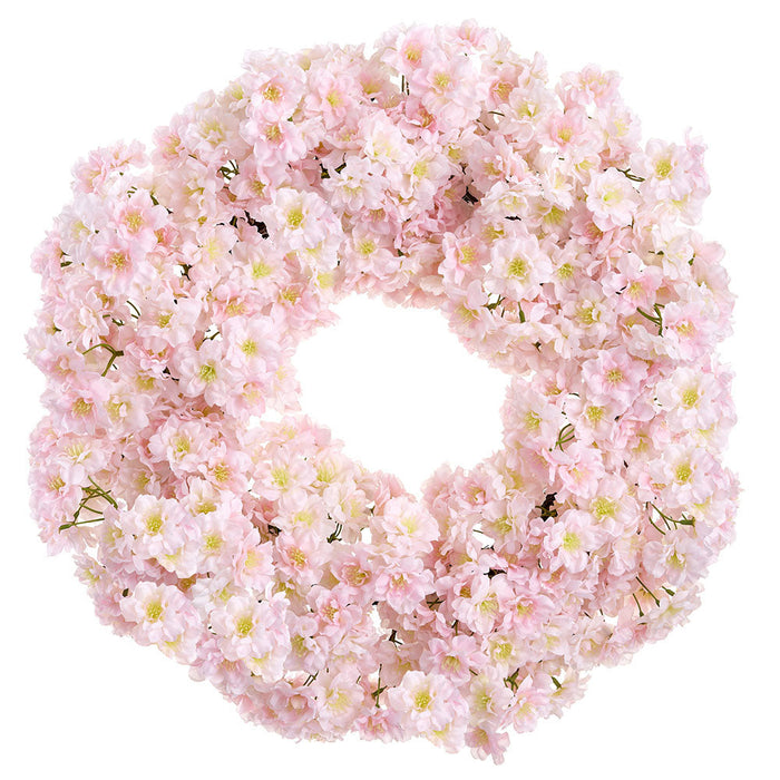 24" Cherry Blossom Silk Flower Wreath -Blush (Pack of 2) - FWB006-BS