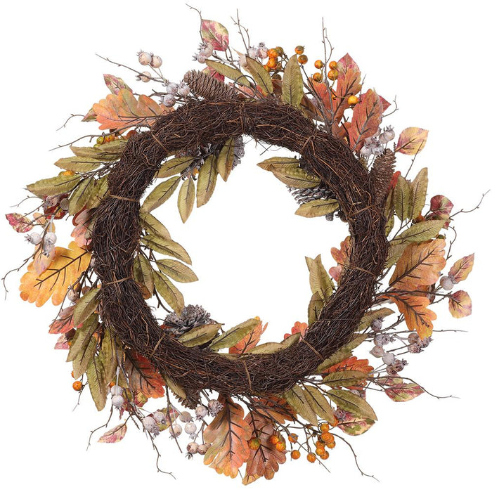 24" Artificial Berry & Pinecone Hanging Wreath -Fall (pack of 2) - FWB073-FA