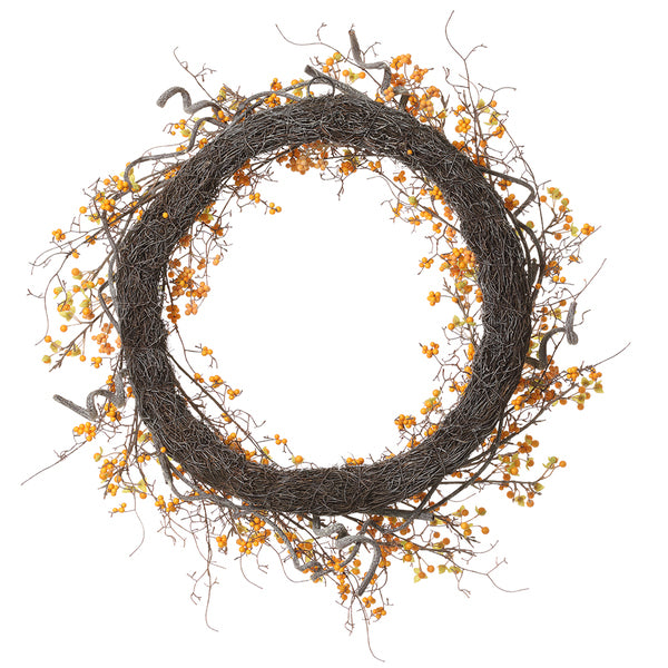 30" Artificial Bittersweet Berry Wreath -Yellow (Pack of 2) - FWB227-YE