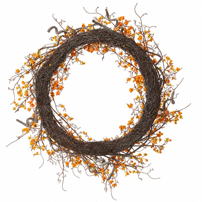 30" Artificial Bittersweet Berry Wreath -Yellow (Pack of 2) - FWB227-YE