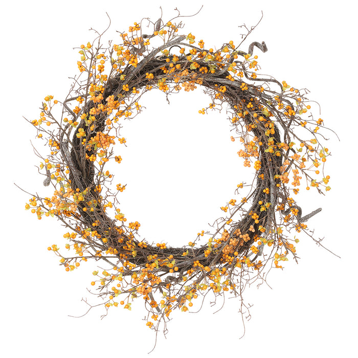 30" Artificial Bittersweet Berry Wreath -Yellow (Pack of 2) - FWB227-YE