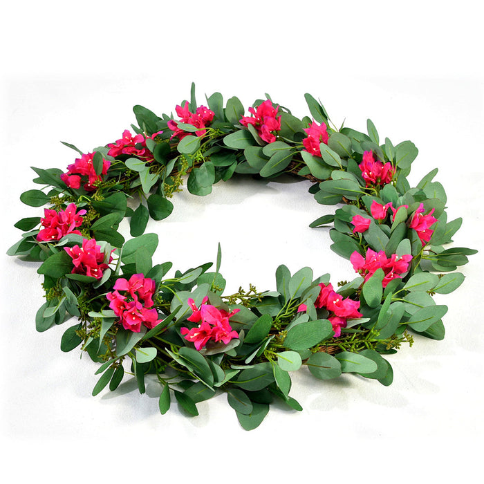 24" Bougainvillea Silk Flower Hanging Wreath -Beauty (pack of 2) - FWB443-BT
