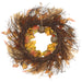 24" Artificial Twig Ball, Maple Leaf & Corn Husk Wreath -Brown/Burgundy (Pack of 4) - FWB500-BR/BU