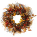 24" Artificial Twig Ball, Maple Leaf & Corn Husk Wreath -Brown/Burgundy (Pack of 4) - FWB500-BR/BU