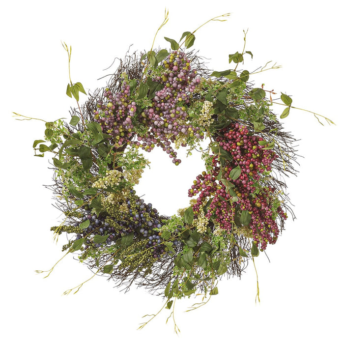 24" Artificial Mixed Berry Hanging Wreath -Mixed Colors (pack of 2) - FWB613-MX