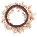 17" Saffron Crocus Flower & Beech Leaf Silk Wreath -Tan/Beige (Pack of 6) - FWB814-TN/BE