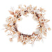 17" Saffron Crocus Flower & Beech Leaf Silk Wreath -Tan/Beige (Pack of 6) - FWB814-TN/BE