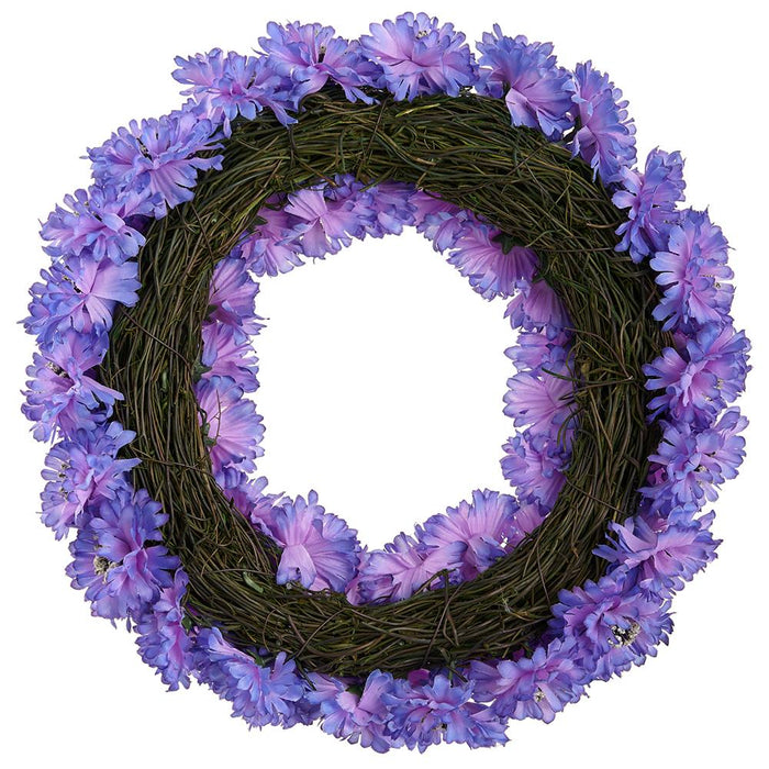 12" Cornflower Silk Flower Wreath -Lavender (Pack of 6) - FWC043-PU/LV