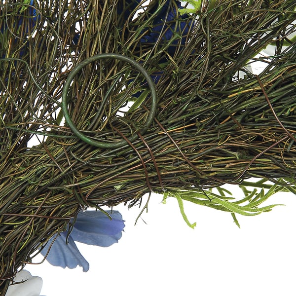 24" Cosmos Silk Flower Wreath -2 Tone Blue (Pack of 4) - FWC154-BL/TT