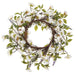 15" Cherry Blossom & Lavender Silk Flower Wreath -Cream/Lavender (Pack of 2) - FWC250-CR/LV