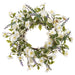 15" Cherry Blossom & Lavender Silk Flower Wreath -Cream/Lavender (Pack of 2) - FWC250-CR/LV