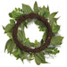 22" Cosmos, Hydrangea & Snowball Silk Flower Wreath -White/Green - FWC300-WH/GR