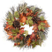 22" Artificial Chinese Lantern, Maple Leaf & Pinecone Hanging Wreath -Fall (pack of 4) - FWC445-FA