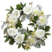 26" Mixed Silk Dahlia Flower & Twig Hanging Wreath -Cream/Yellow (pack of 2) - FWD950-CR/YE