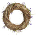 13.3" Wood Chip Flower & Straw Artificial Flower Hanging Wreath -Purple/Lavenderd (pack of 6) - FWF243-PU/LV